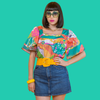 Rainbow Valley Peasant Top