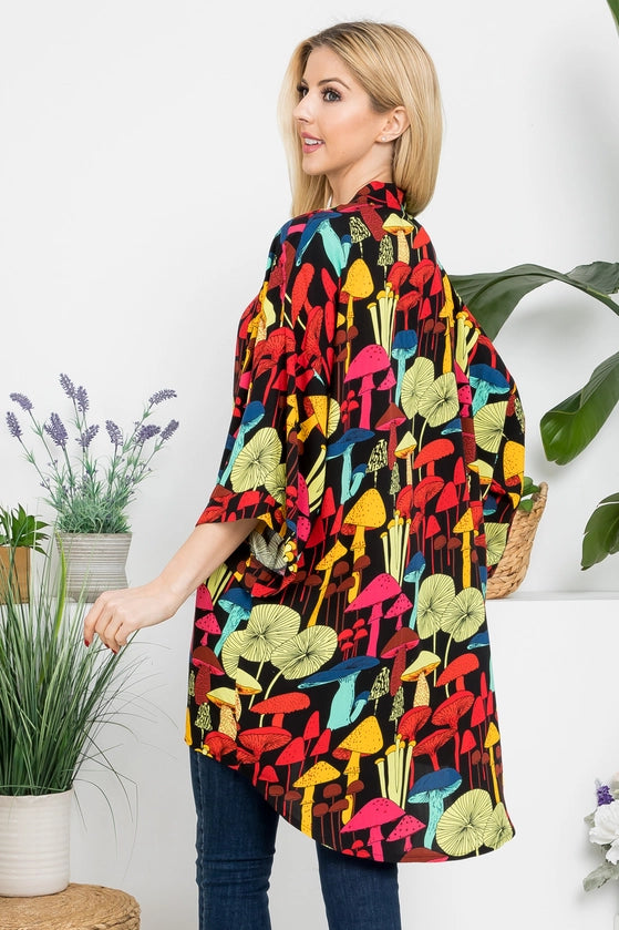 Night Mushrooms Kimono