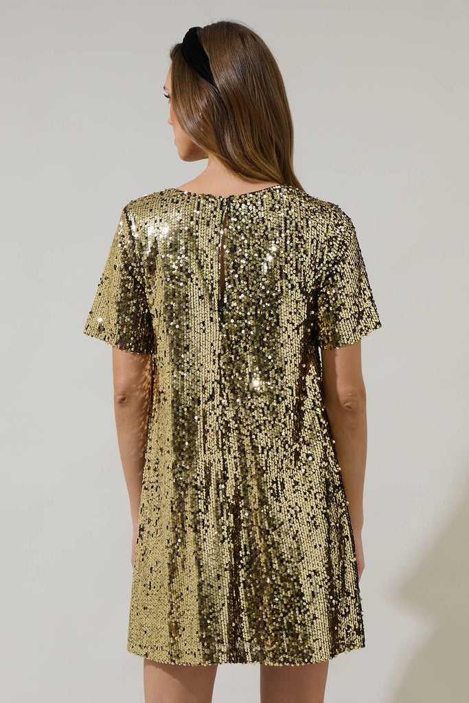 Gold Tease Trapeze Dress