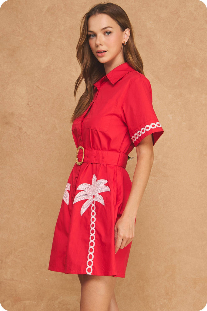 Palm Bay Embroidered Mini Dress