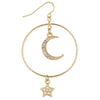 Gold Moon & Star Dangle Earring