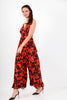 Coral Floral Flowy Jumpsuit