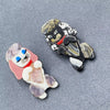 Spaniel Acrylic Brooch: Pink