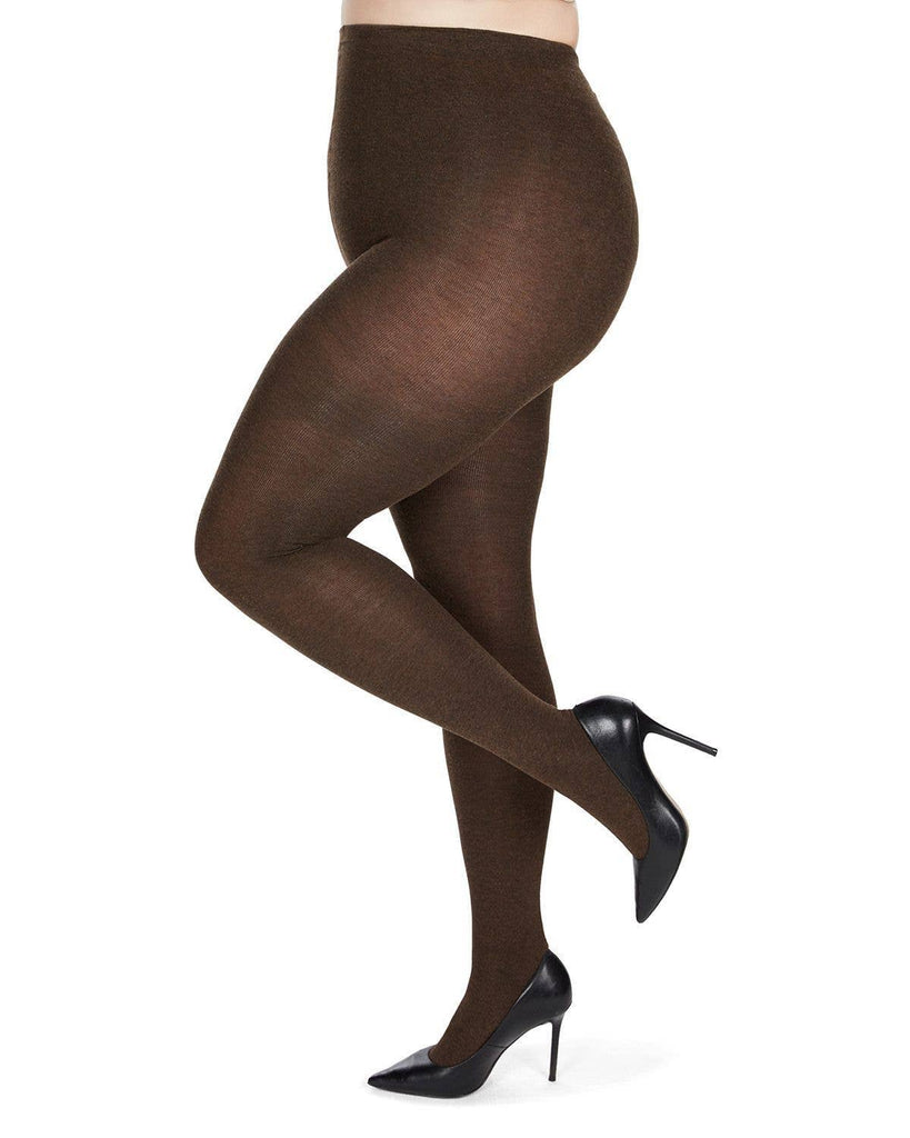 Brooklyn Sweater Tights: Brown Heather / M-L