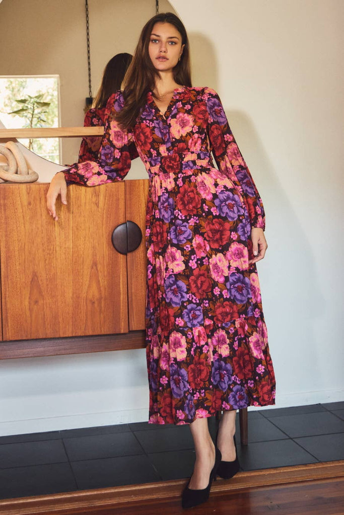 Vintage Blooms Maxi Dress