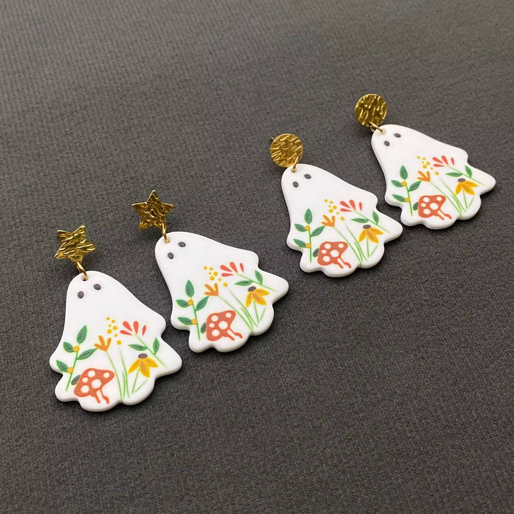 Ghost Mushroom Earrings