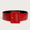 Embossed Faux Leather Belt: Red