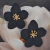Forsythia Stud Earrings: Black