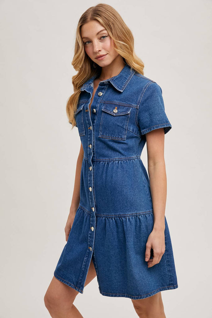 Tiers of Joy Denim Dress