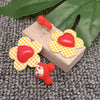Flower Giggles Earrings: Red
