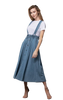 Denim Suspender Flowy Skirt