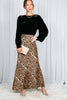 Leopard Print Bias Cut Satin Maxi Skirt