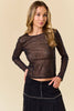 Glittery Mesh Sheer layering Top