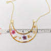 Narcissus Pressed Dried Flower moon Necklace