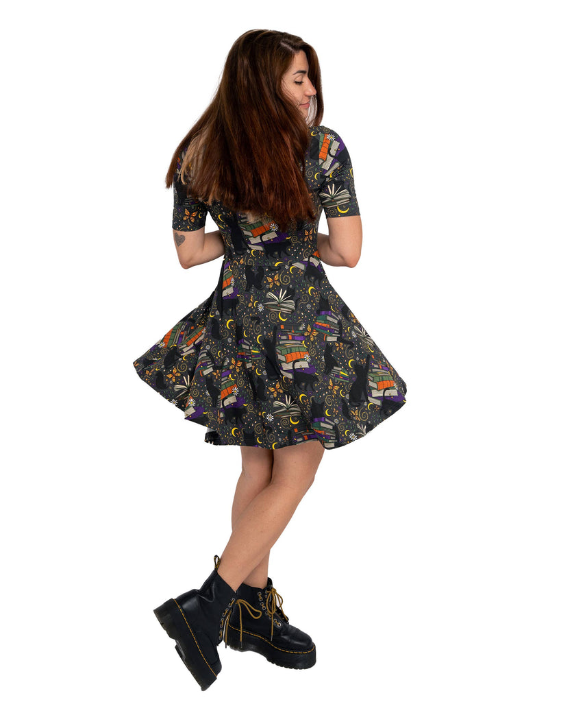 Books and Cats Fit and Flare Dress