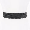 Braided Vegan Leather Buckle Belt: White