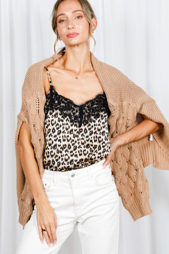 Lace Trim Leopard Camisole