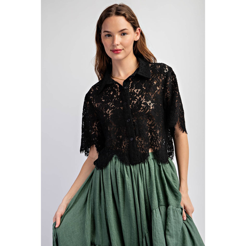 Scalloped Lace Blouse