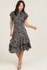 Forties Glam Floral MidI Dress