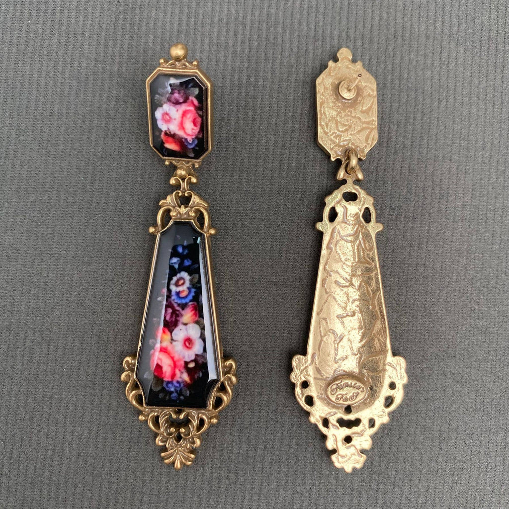 Vintage Glaze Flower Earrings