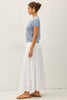 Pointelle Short Sleeve Cardi: Sky Blue