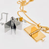 Open Book Charm Gold Plated Necklace
