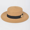 Faux Straw Sun Hat w/ Bee