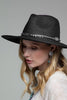 Panama Hat with Double Trim: BLACK