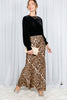 Leopard Print Bias Cut Satin Maxi Skirt