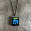 Book Locket Necklace - Frankenstein - Blue Portrait: Stainless Steel