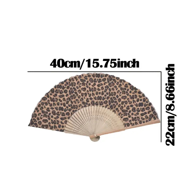 Leopard Bamboo Fan13 : Hot Pink