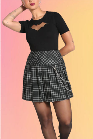 Moonlight Check Pencil Skirt