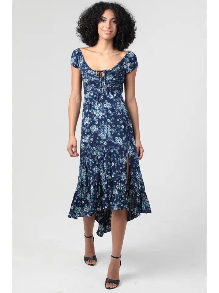 Irish Sea Floral Midi Dress