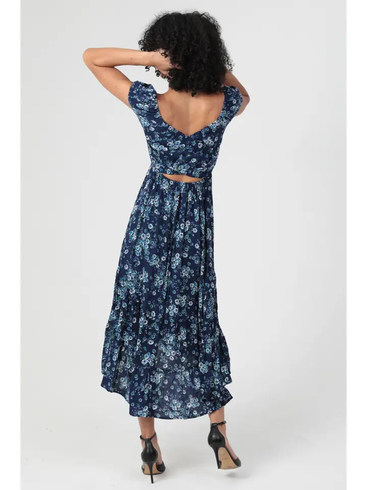 Irish Sea Floral Midi Dress