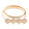 Metal Stretch Belt: Gold Flowers