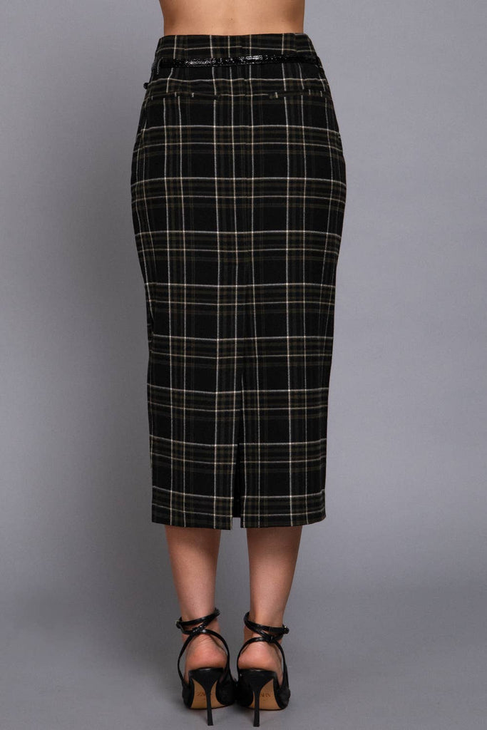 Vintage Check Pencil Skirt