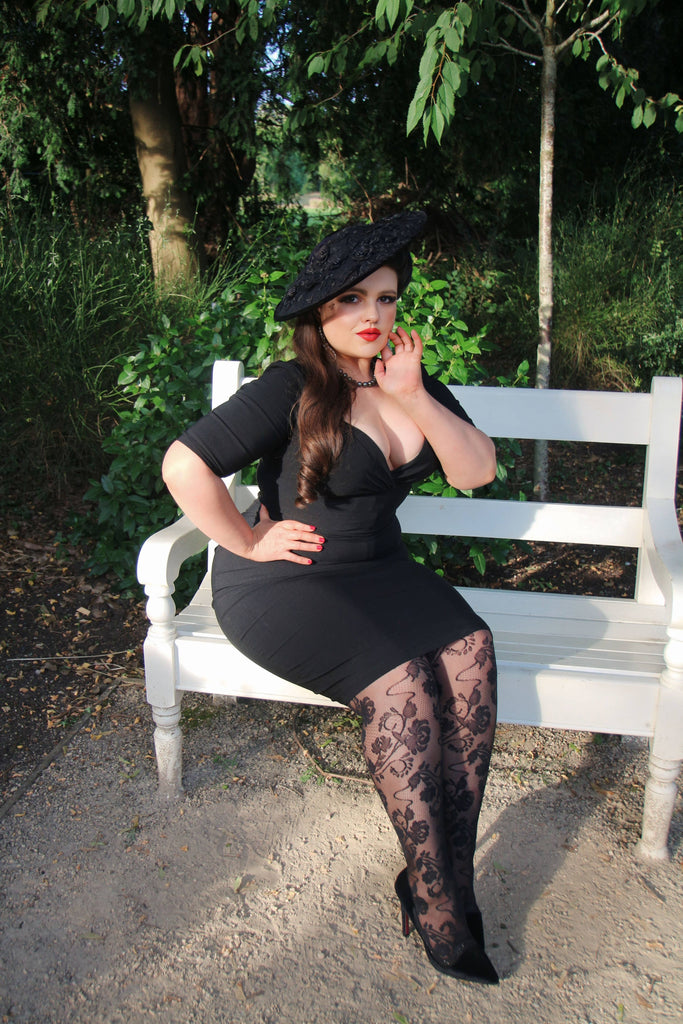 Fleur Lace Tights: Black