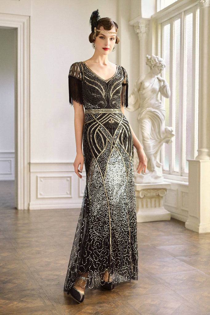 Mermaid Hem Beaded Maxi Dress