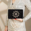 Black Velvet Embellished Evening Bag