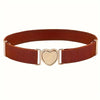 Retro Heart Stretch Belt: Brown