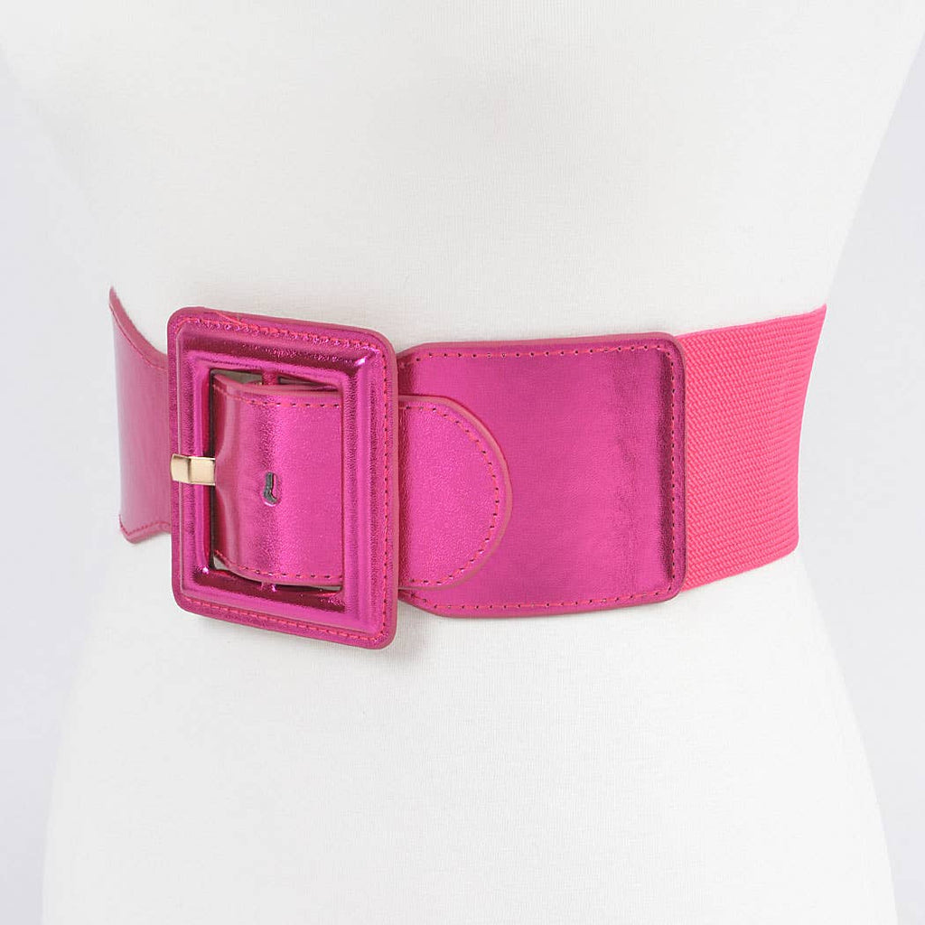 Metallic Elastic Belt: Silver