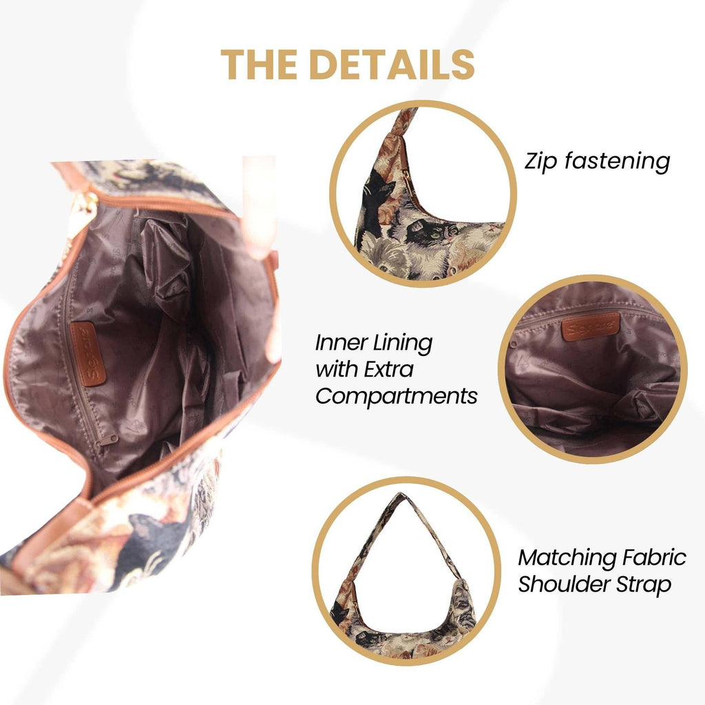Cat Tapestry Hobo Bag