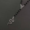 Snake Black Glass Beaded Necklace