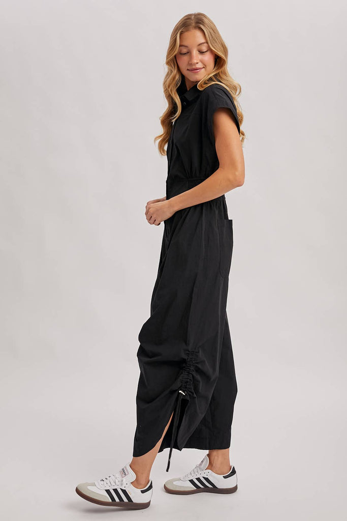 Cotton Utility Shirting Jumpsuit