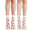 Sheer Delight Bobby Socks: Strawberry