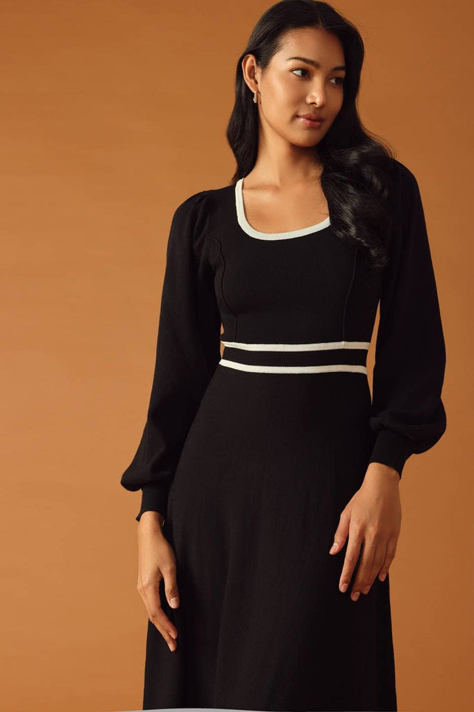 Chanel Balloon Sleeve Sweater Dress