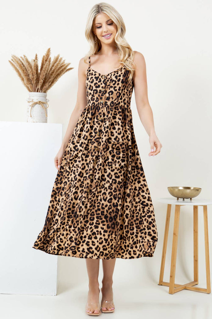 Leopard Print Cami Dress