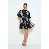 Embroidered Sheer Puff Sleeve Mini Dress