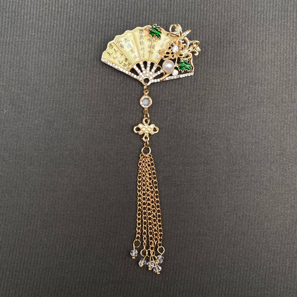 Vintage Asian Fan Brooch