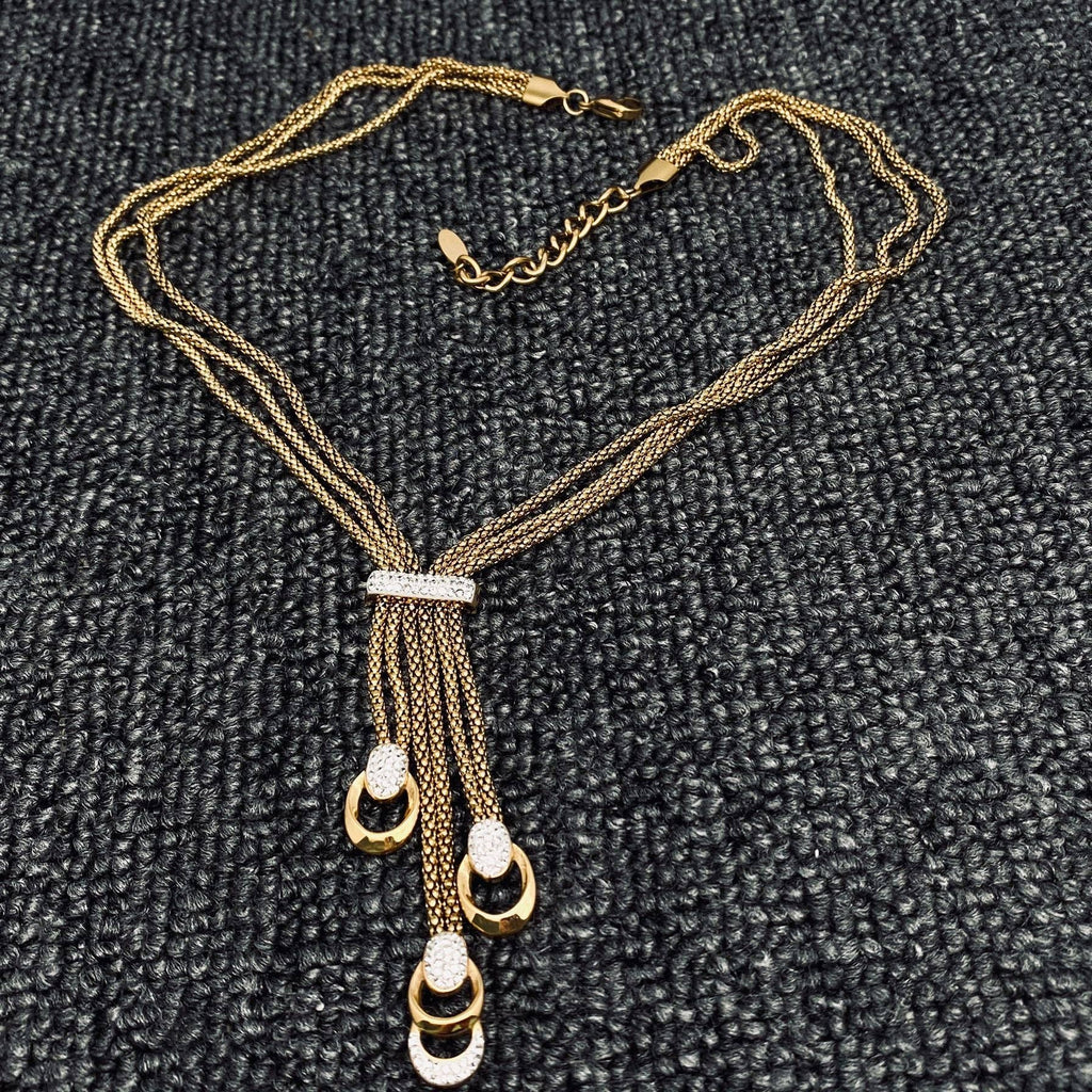 Triple Layer Gold Plated Chain Necklace